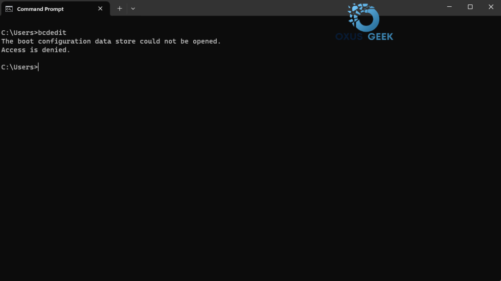 Command Prompt without administrator privileges.